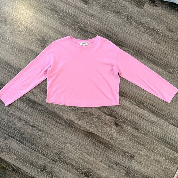 COS Pink Long Sleeve Crop Tee - Picture 1 of 8